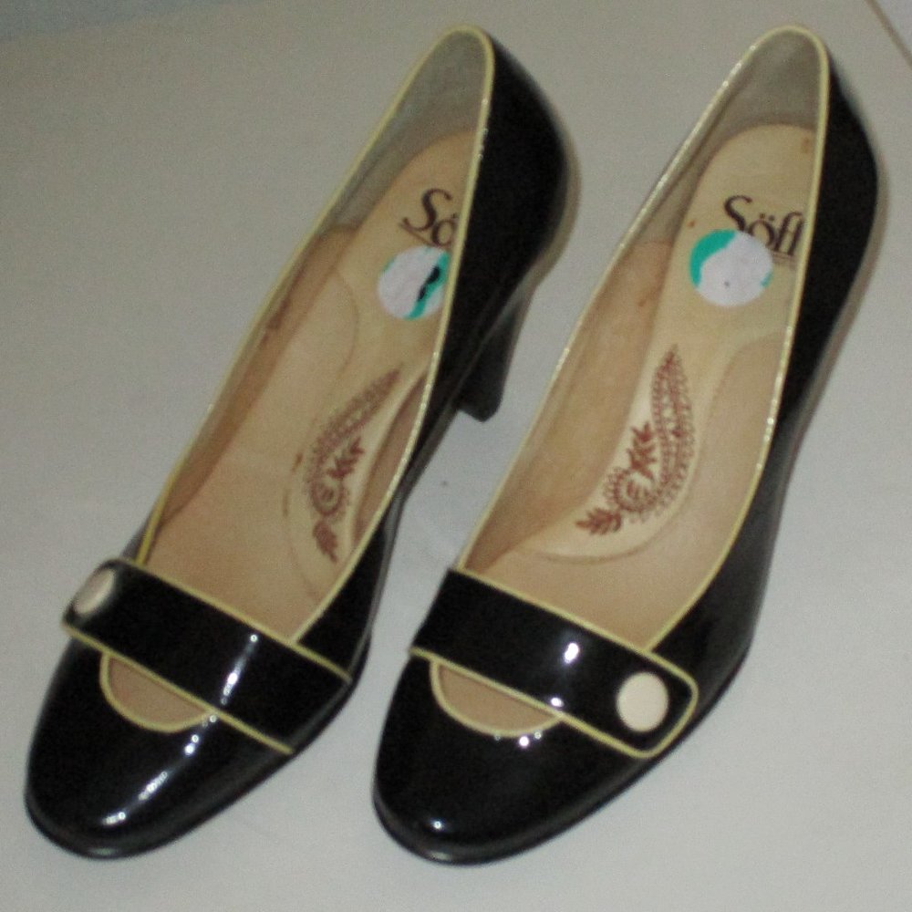 Sofft Womens Black Patent Leather 3" Heel Pump NWOB - Size 8M - Picture 7 of 8
